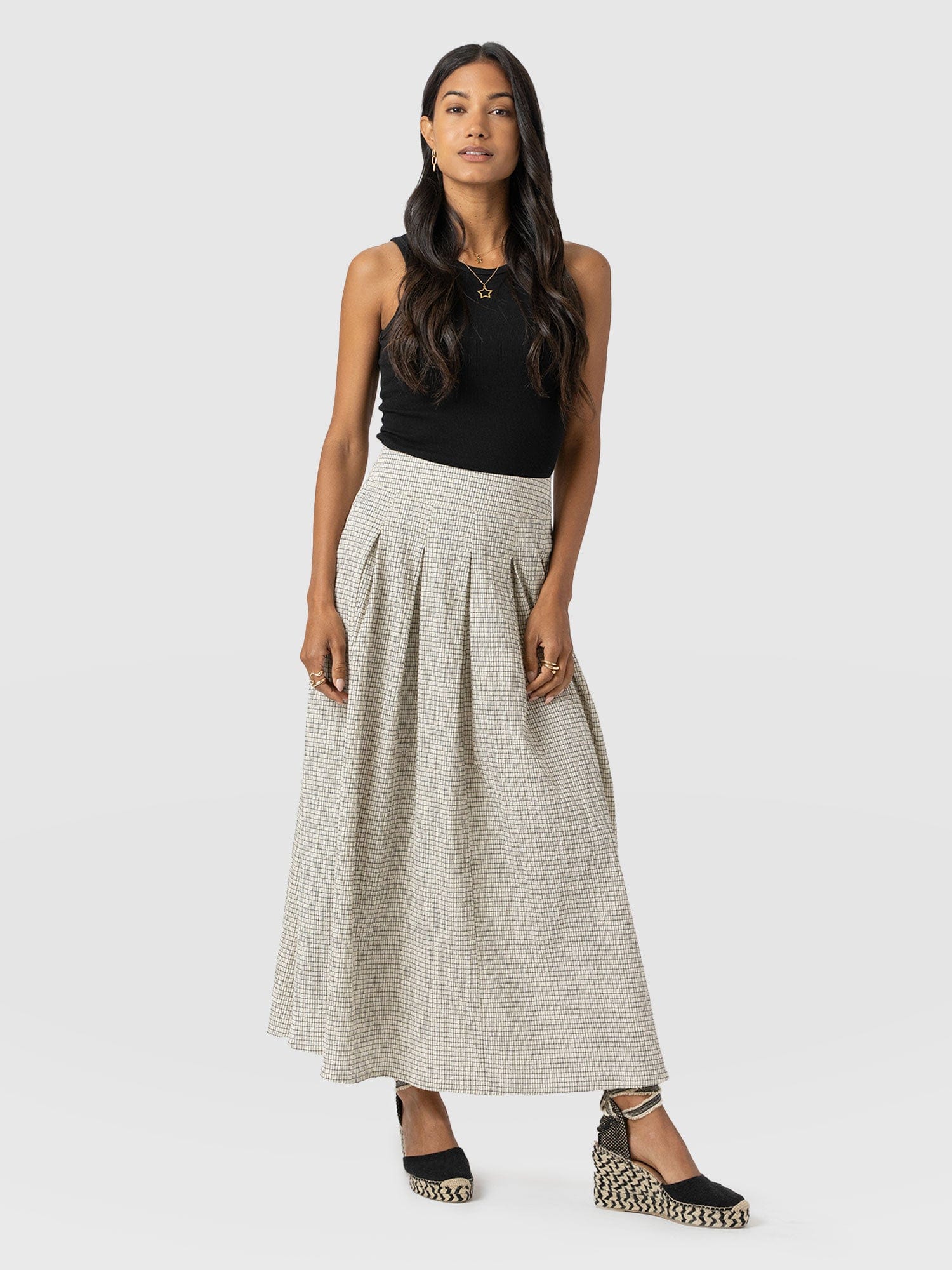 Eliza Pleated Skirt - Gingham - Women's Skirts | Saint + Sofia® EU